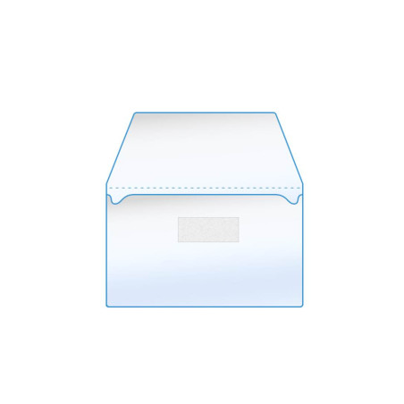 Klebende Visitenkartentasche mit Lasche 105x60mm Packung mit 100 Stück