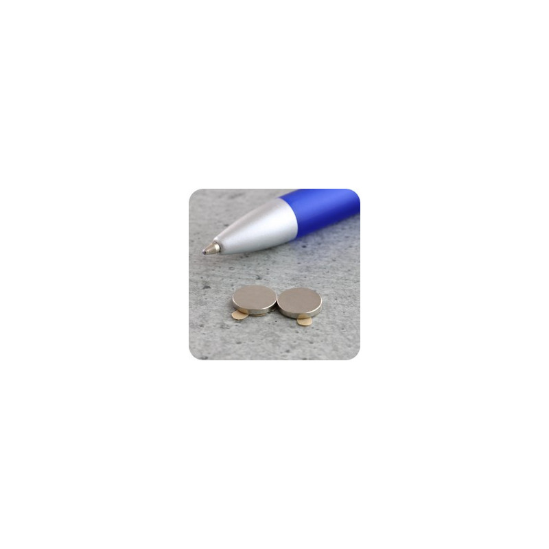 Magnetmünzen mit rückseitigem Klebstoff 10 x 1,5mm Packung mit 100 Stück