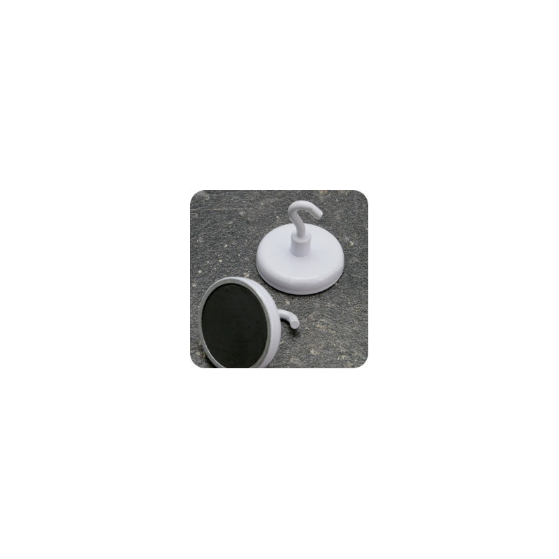 Weißer magnetischer Rückhaken, 40mm, 10er Pack