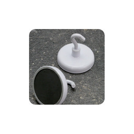 Weißer magnetischer Rückhaken, 40mm, 10er Pack