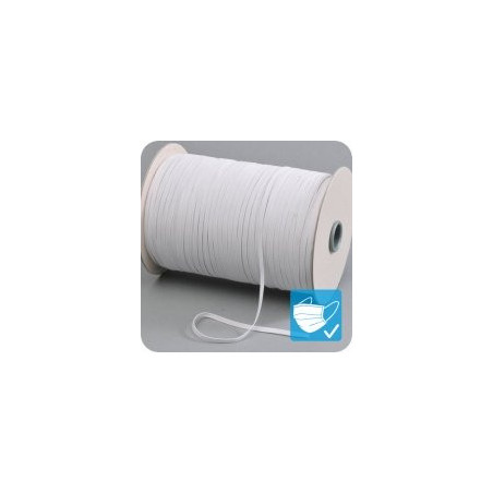 Weißes elastisches Flachband 3m auf einer Rolle von 120m