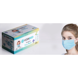 Mascherine bianco/blu 4 veli antibatterica certificato CE conf. da 250 pezzi