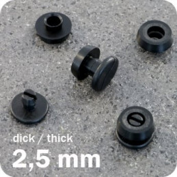 Rivettini in plastica nero 2,5mm Conf. da 1000pz