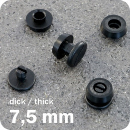 Rivettini in plastica nero 7,5mm Conf. da 1000pz
