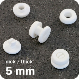 Rivettini in plastica bianco 5mm Conf. da 100pz