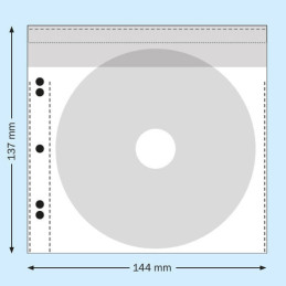 Buste porta CD c/patella+5 fori x archivio NON ADESIVO conf. 1000 pezzi