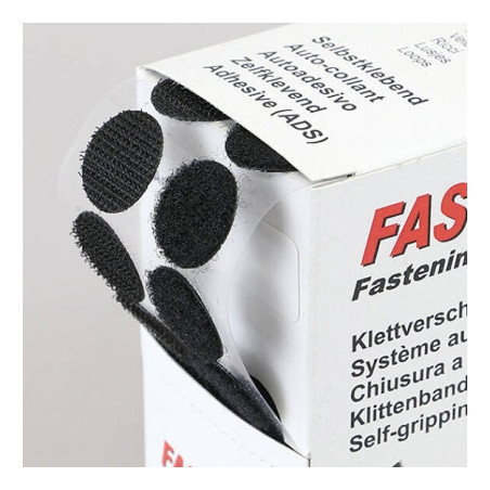 Bollini adesivi in velcro nero 20 mm confezione da 230 copie