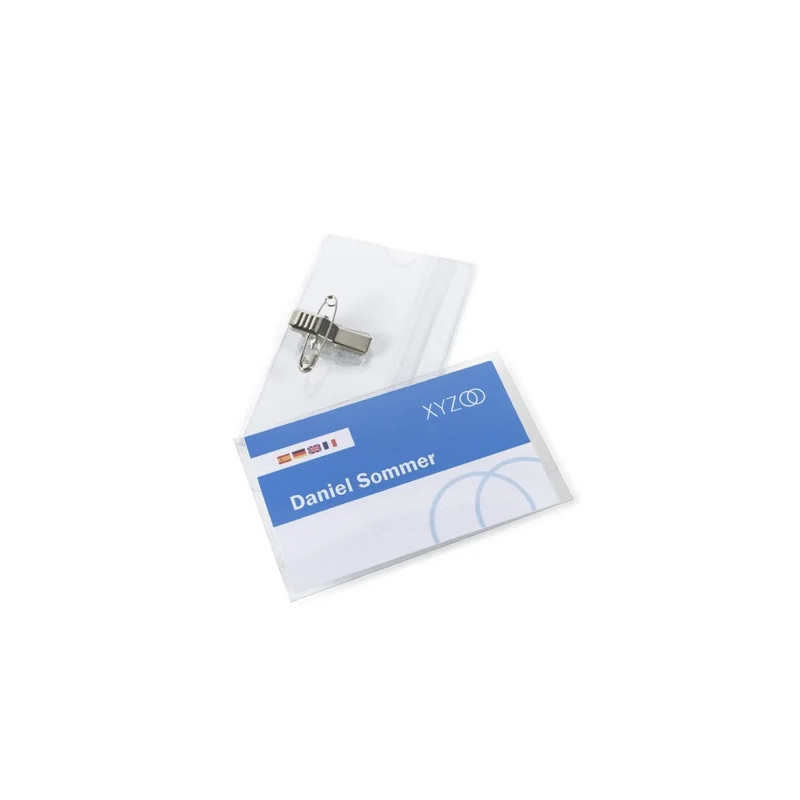 Badgehalter mit Nadel & Clip 90 x 58mm