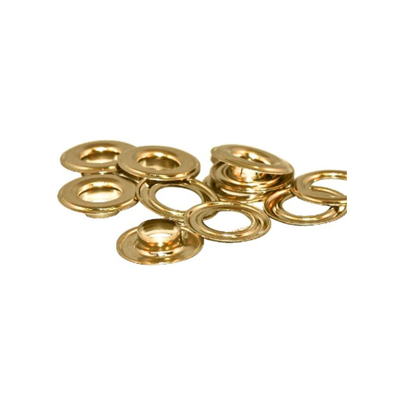 Brass eyelets for tabletop punch machine