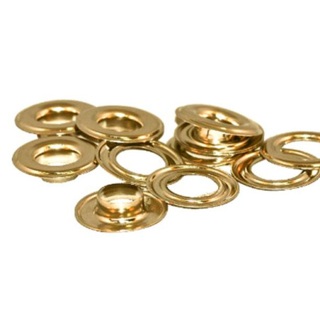 Brass eyelets for tabletop punch machine