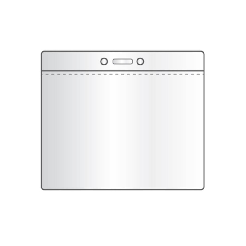 Porta badge  pvc trasparente 100x78mm lato lungo conf. da 100