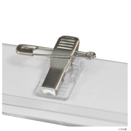 Porta badge c/ spilla & clip 75 x 40mm