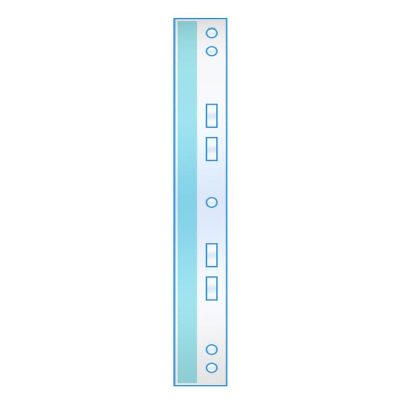 Adhesive A4 strip with universal punching